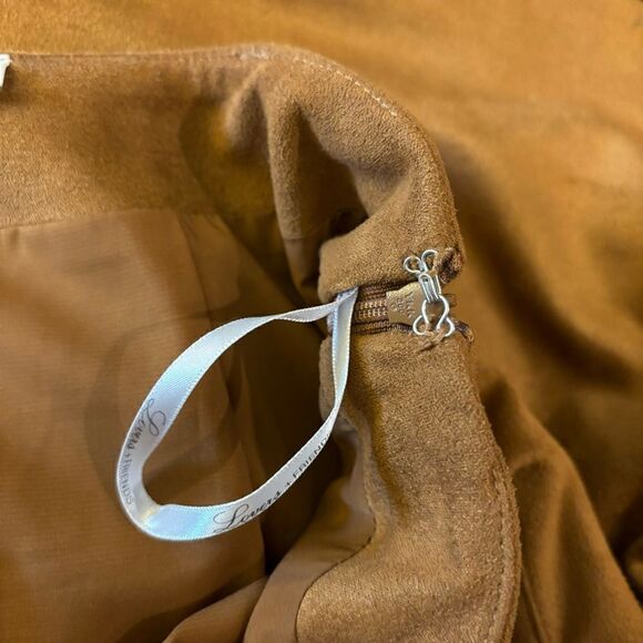 Lovers + Friends Brighton Faux Suede Brown Front Pocket Fully Lined Mini Skirt - Picture 6 of 8